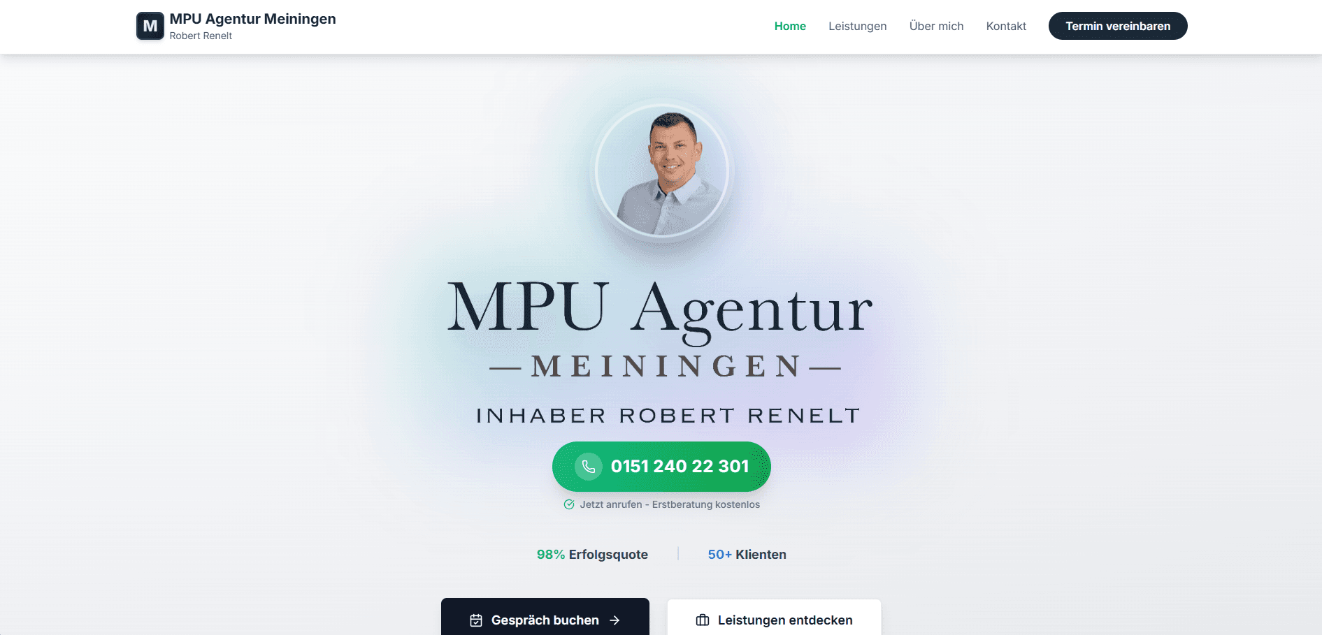 MPU Agentur Meiningen Website Screenshot